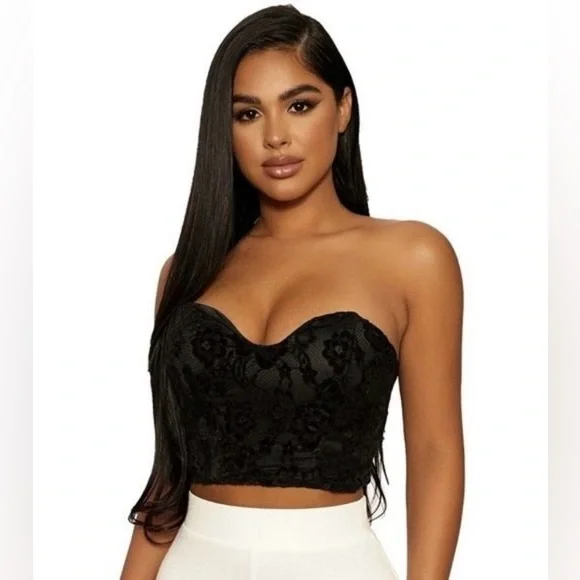 NEW Naked Wardrobe Black Lace Bustier Corset Top, Sizes XS & S - Picture 3 of 12